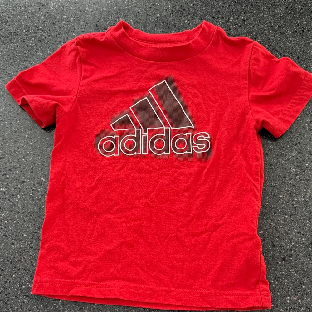 Adidas Kids Red Tee with Logo